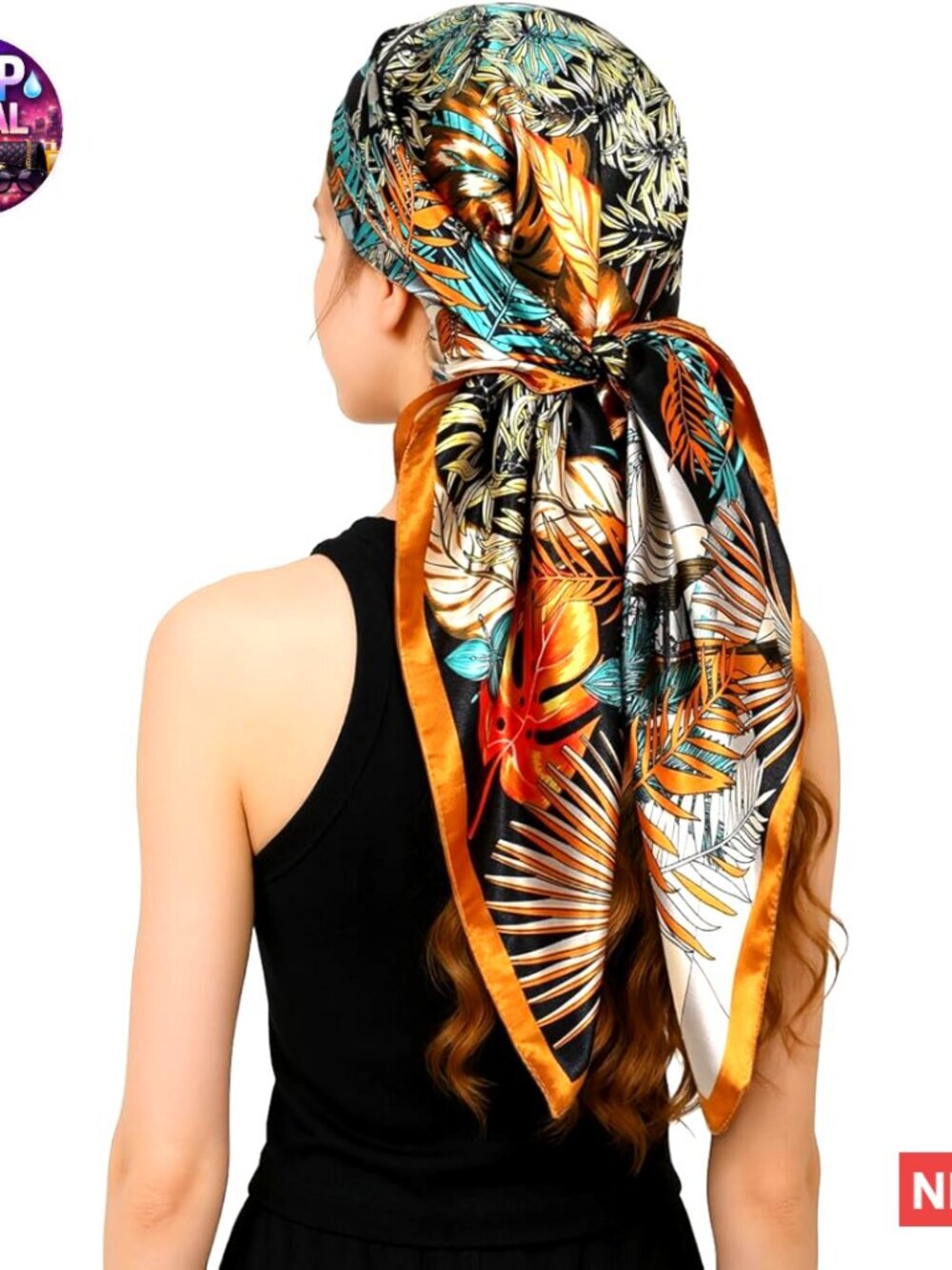 Silk Satin Scarf for Hair Wrapping Sleeping 35 Inch Square Bandana